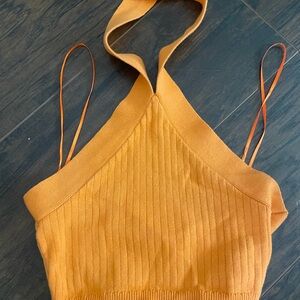 Wrap around neck top